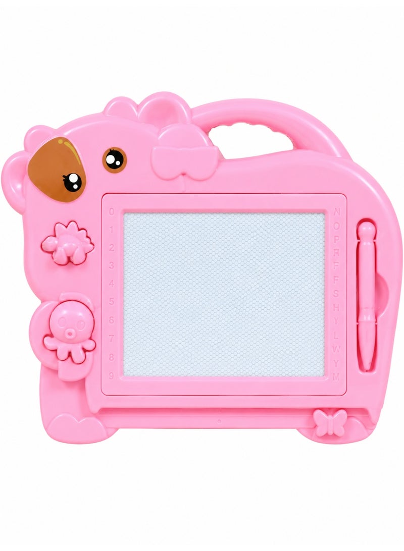 Donia Drawing Board Doodle Board Writing Painting And Learning Board With 2 Magnet Shapes For Kids Light Pink color - Image 1
