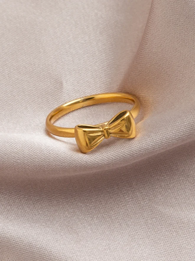 Take Two  Golden Bow Ring for Women | Best Price UAE