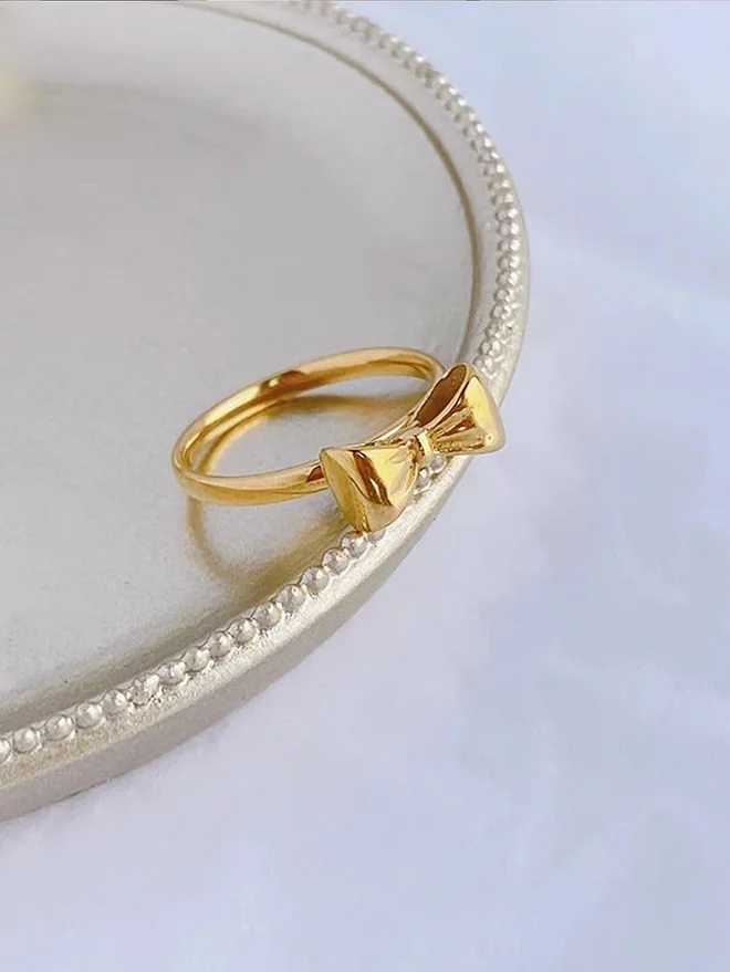Take Two  Golden Bow Ring for Women | Best Price UAE