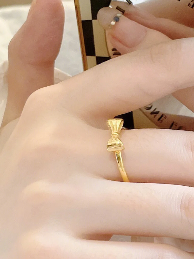 Take Two  Golden Bow Ring for Women | Best Price UAE