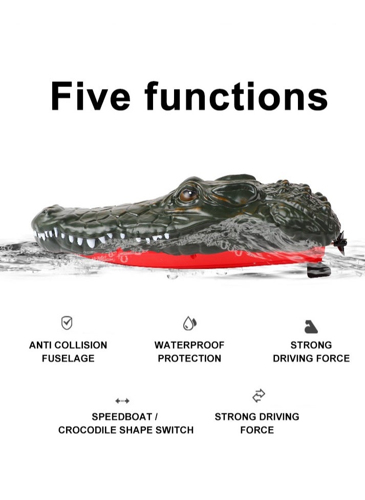 Remote Control Crocodile Speed Boat Toy for Kids, Long Battery Life, Simulation Crocodile Heads, RC Crocodile Ship Toy Gift  - Image 2