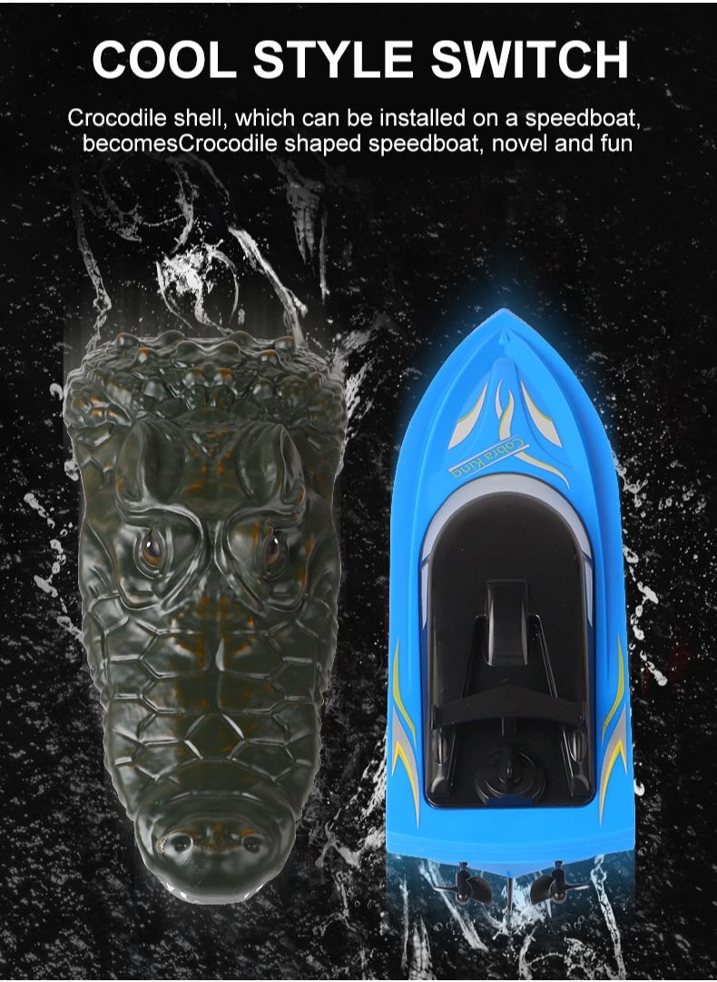 Remote Control Crocodile Speed Boat Toy for Kids, Long Battery Life, Simulation Crocodile Heads, RC Crocodile Ship Toy Gift  - Image 3