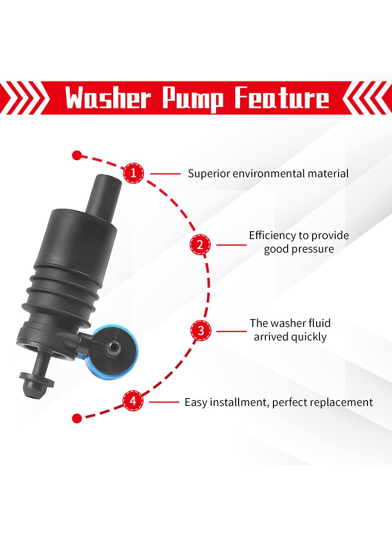OTUAYAUTO OTUAYAUTO 1J6955651 Windshield Washer Pump for Jeep, Dodge, Chrysler, Volkswagen, Audi, BMW, Chevrolet, Ford - Factory OE Style with Grommet  - Image 5