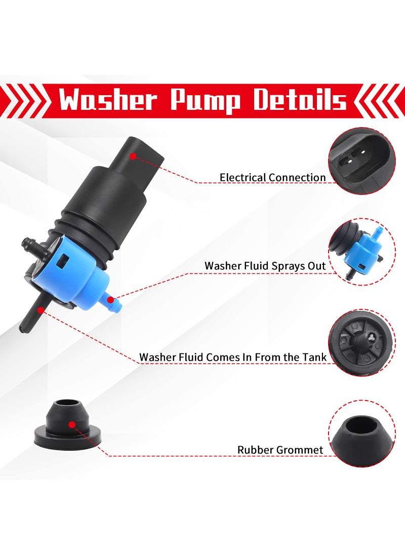 OTUAYAUTO OTUAYAUTO 1J6955651 Windshield Washer Pump for Jeep, Dodge, Chrysler, Volkswagen, Audi, BMW, Chevrolet, Ford - Factory OE Style with Grommet  - Image 4