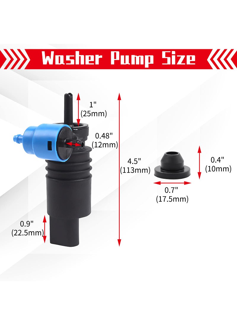 OTUAYAUTO OTUAYAUTO 1J6955651 Windshield Washer Pump for Jeep, Dodge, Chrysler, Volkswagen, Audi, BMW, Chevrolet, Ford - Factory OE Style with Grommet  - Image 3