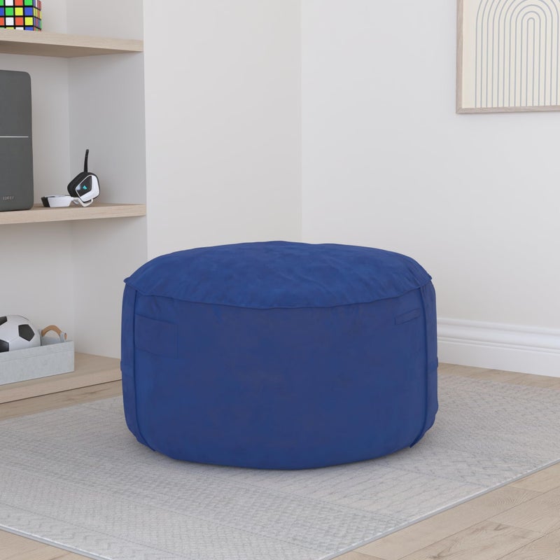 Homguava 3FT Bean Bag Chair: 3' Bean Bags with Memory Foam Filled, Large Beanbag Chairs Soft Sofa with Dutch Velvet Cover-Blue - Image 2