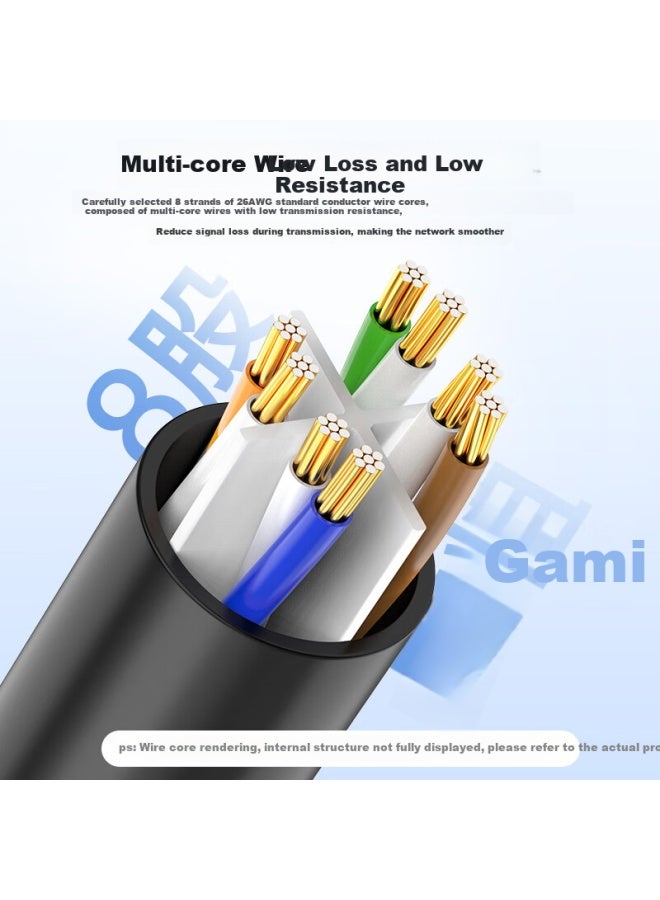 Choseal Cat6 Gigabit High Speed Ethernet Cable Engineering Computer Monitoring 8-core Twisted Pair Home Finished Patch Cord 50m Black Qs5062e - Image 2