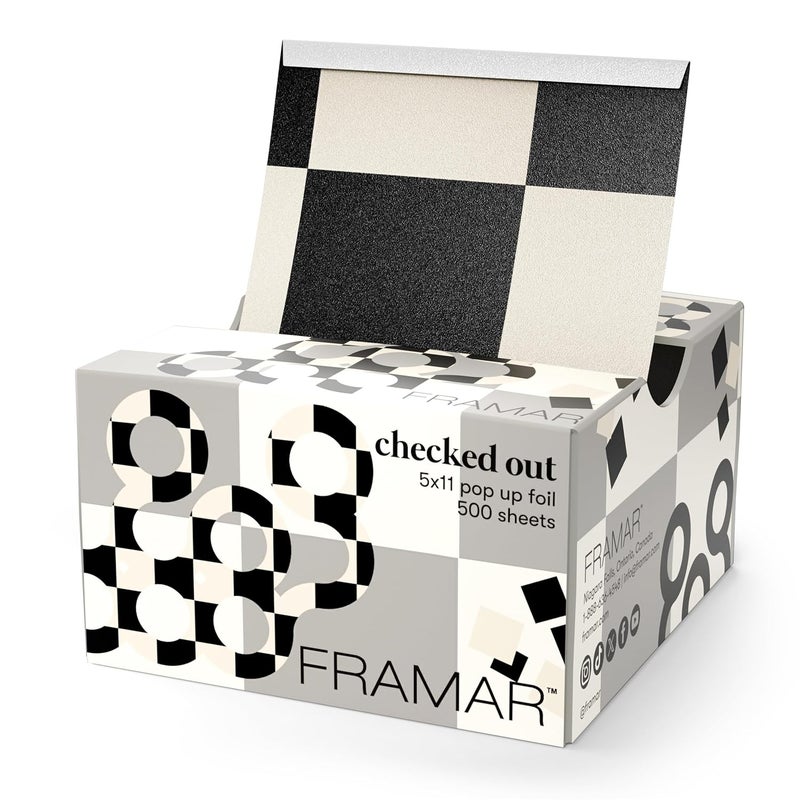 FRAMAR Checked Out Hair Foil  Hair Foils For Highlighting Pop Up Foil For Hair Highlighting Salon Foils For Hair Highlighting Kit Long Hair Foils For Bleach Salon Foils For Hair Stylist  500