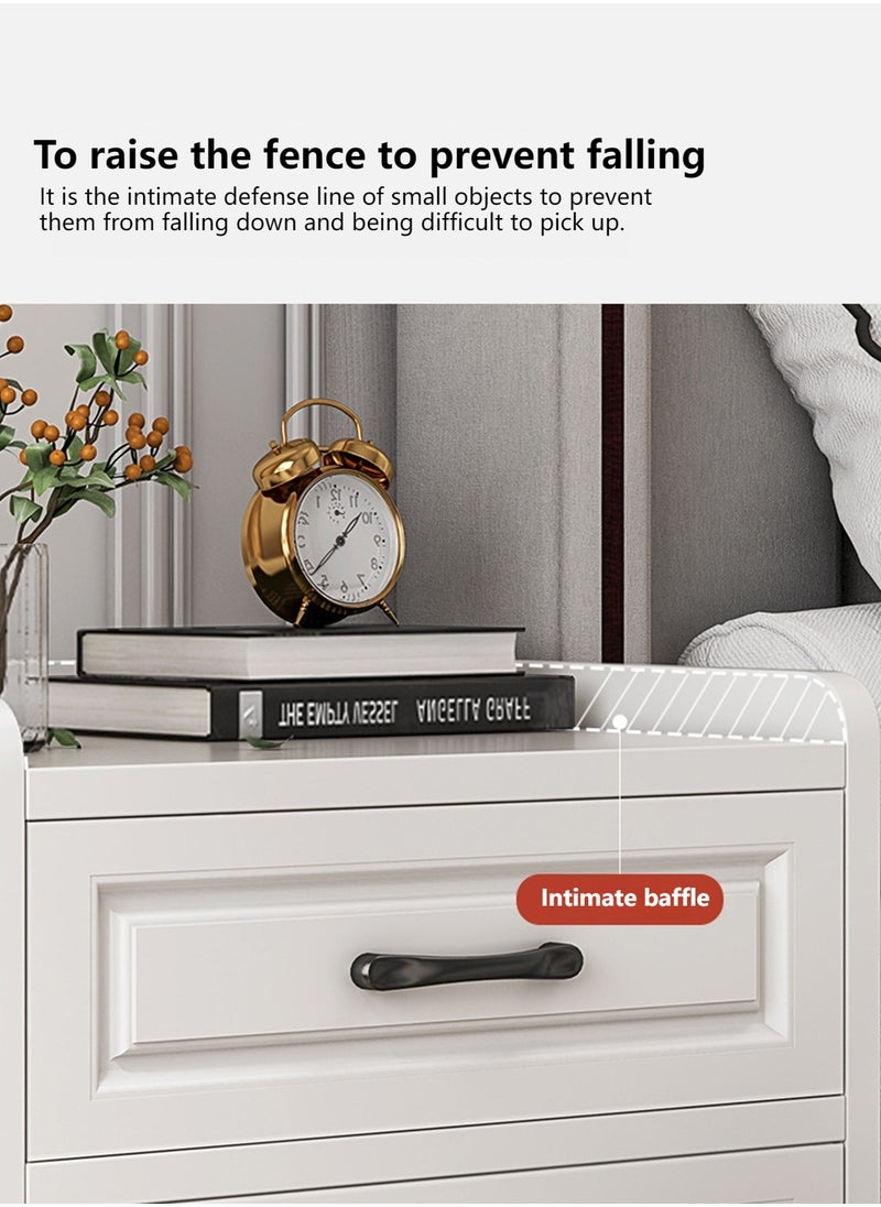Sharpdo - Modern Minimalist Bedroom Practical White Bedside Table Storage Cabinet Double Drawer Storage Cabinet 40*36*50CM - Image 1
