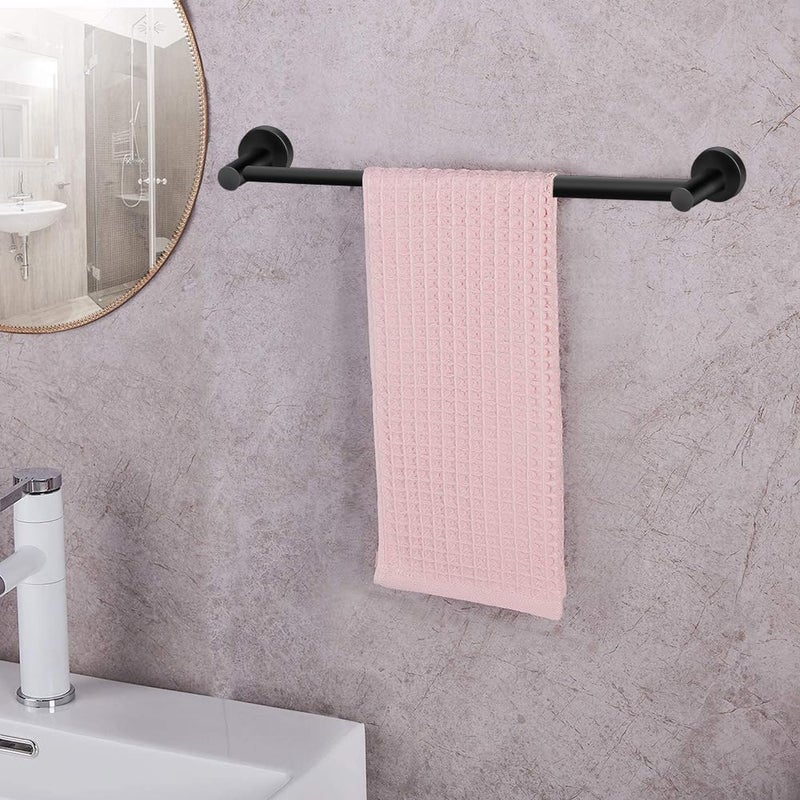 MGahyi Towel Racks for Bathroom-Adjustable Towel Holder(13.18inch-24inch) Sturdy and Rustproof Towel Bar Wall Mounted  Single Towel Bar Rod for Bathroom Accessories(1Pack Black) - Image 4