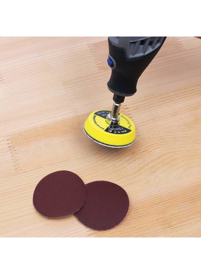 AUTOTOOLHOME 100 Pack 2 inch Sanding Discs Kit with Polishing Pads Plate 40 60 80 100 120 150 180 240 320 400 Grit Sandpapers for Drill Grinder Rotary Tool - Image 2
