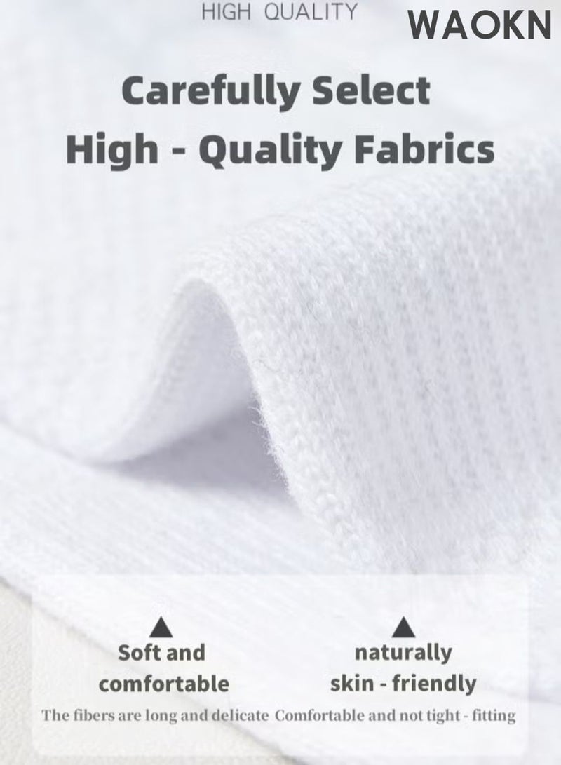 WAOKN Socks for men, Cotton Athletic Crew Odor Proof Mid-Calf Breathable suitable for basketball football running,High socks, quick-drying and sweat-absorbing, two black and two white socks,Suitable for All Seasons. - Image 3