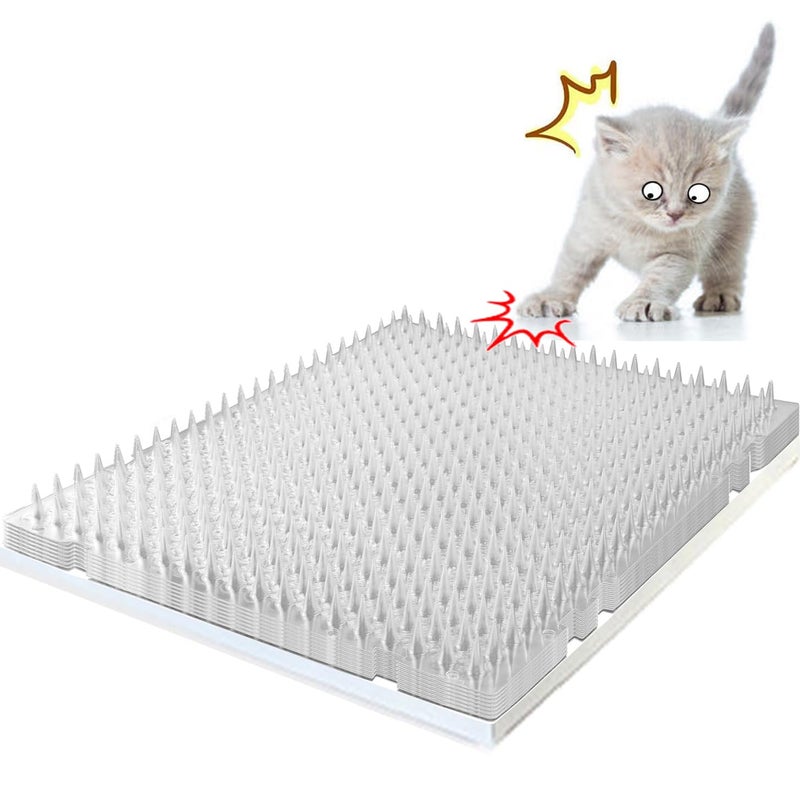 Aocoray 14 Pack Cat Scat Spike Mat Cat Deterrent Outdoor/Indoor Scat Mat Pet Training Plastic Mats Keep Cats/Dogs Away, 16 x 13 Inches - Image 1