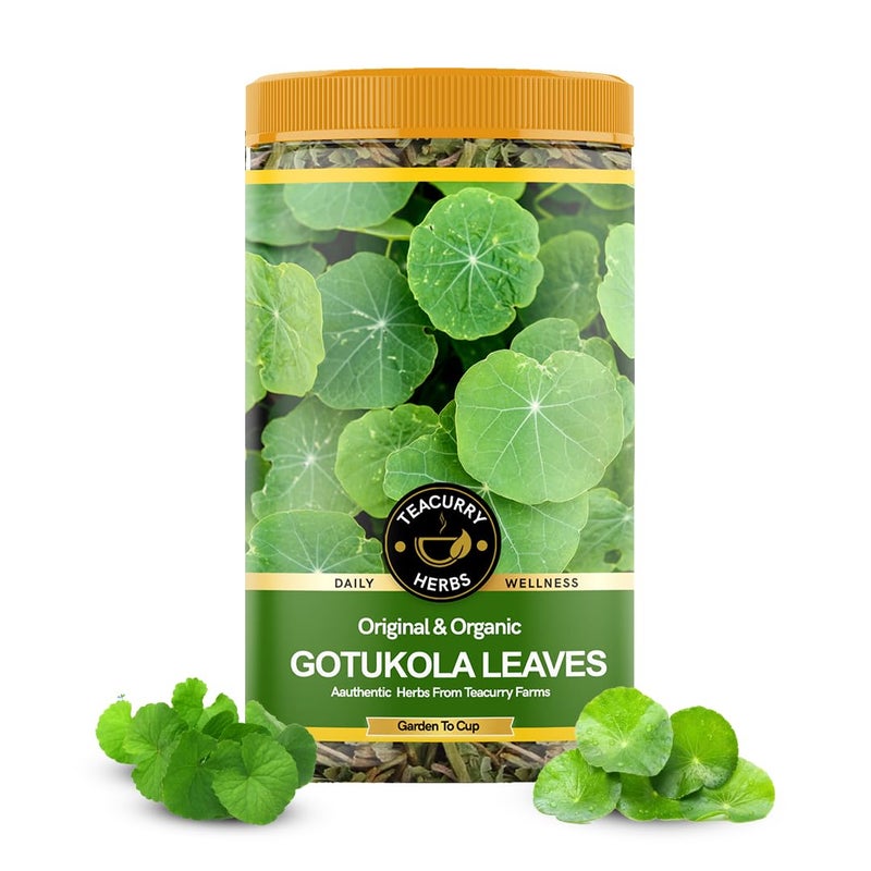 TEACURRY Organic Gotukola Leaves (50 Gram) - Helps to Boost Memory, Supports Liver Detoxifications and Promotes Skin & Body Wellness - Natural Ingredients - Image 1