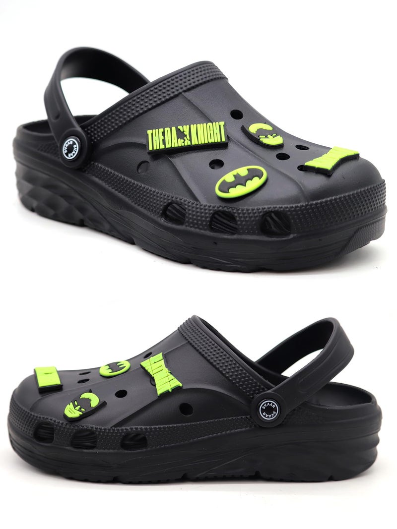 SVAAR Batman Men's Clogs With Authentic Batman Charms And Adjustable Back Strap Black, 7 UK - Image 1