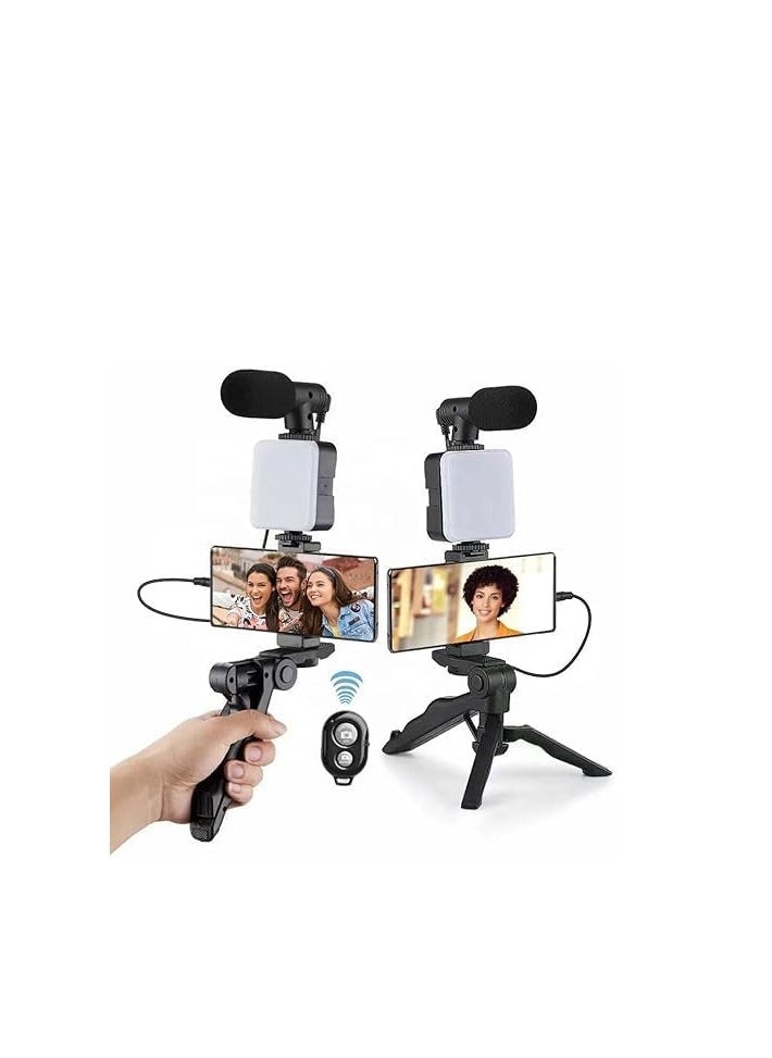 Generic Professional Video Studio Kit for Premium Smartphones and Cameras with Microphone, LED Light, and Starter Kit Compatible with YouTube, TikTok, and Content Creators  - Image 1