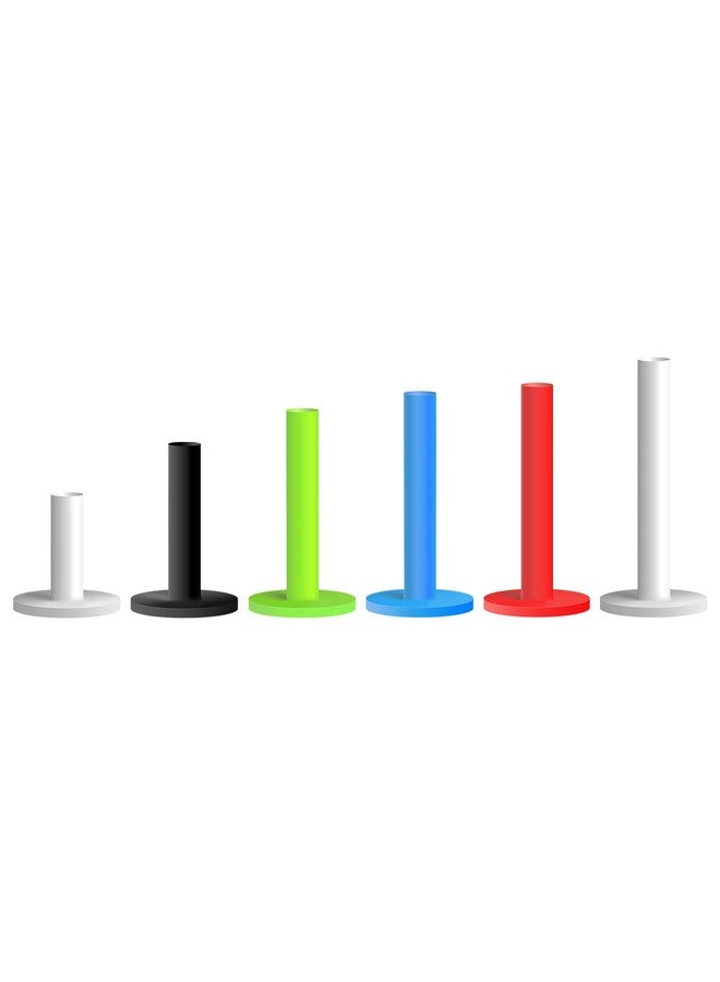 GKANDI Golf Rubber Tees 1.5" 2.25" 2.75" 3" 3.13" 3.5" Value 6 Pack, Durable & Hold Ball Well Mixed Size and Color for Indoor Outdoor Practice Mat, Golf Accessory for Men Women Golfers - Image 1