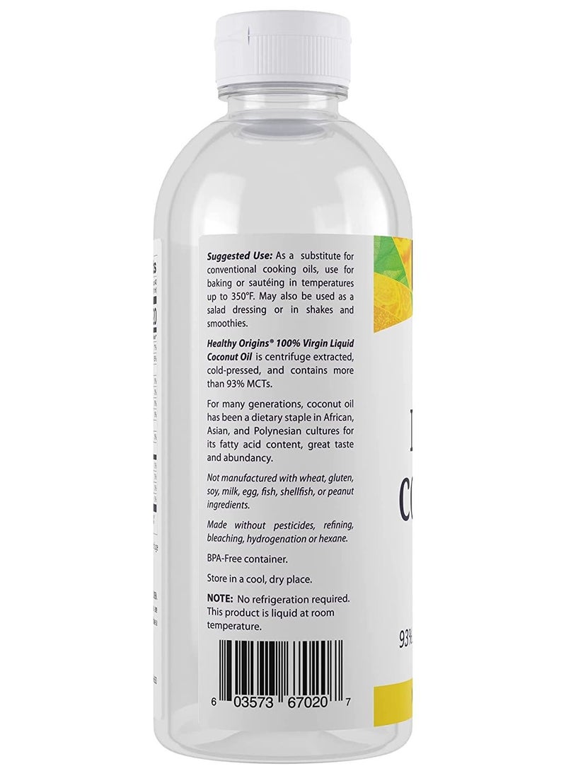Healthy Origins - Liquid Coconut Oil 100% Virgin 93% MCTs -Net 20 FL.OZ - 592 ML - Image 1