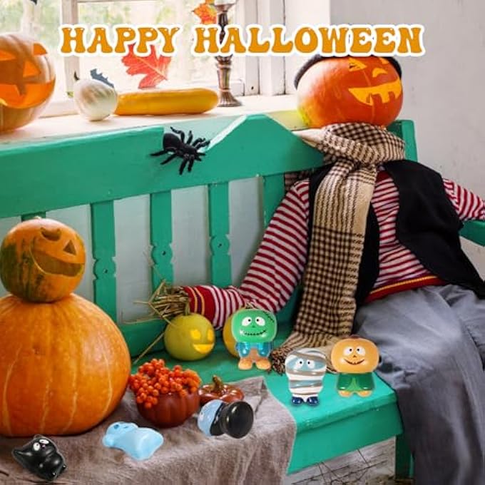 FauKait New 6 Packs-Halloween Squishies Toys Slow Rising Party Favors:Pumpkin,Zombie,Black Cat,Mummy,Vampire,Ghost Halloween Treat Bag Classroom Prizes,Stress Relief Toys for Kids Toddlers Gift - Image 5