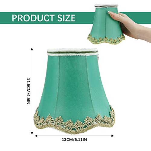 FERCAISH Green Fabric Lamp Shade Burlap Clip On Chandelier Lamp Shades Linen Lampshade for Table Chandelier Wall Lamp Living Room Bedroom Green - Image 3