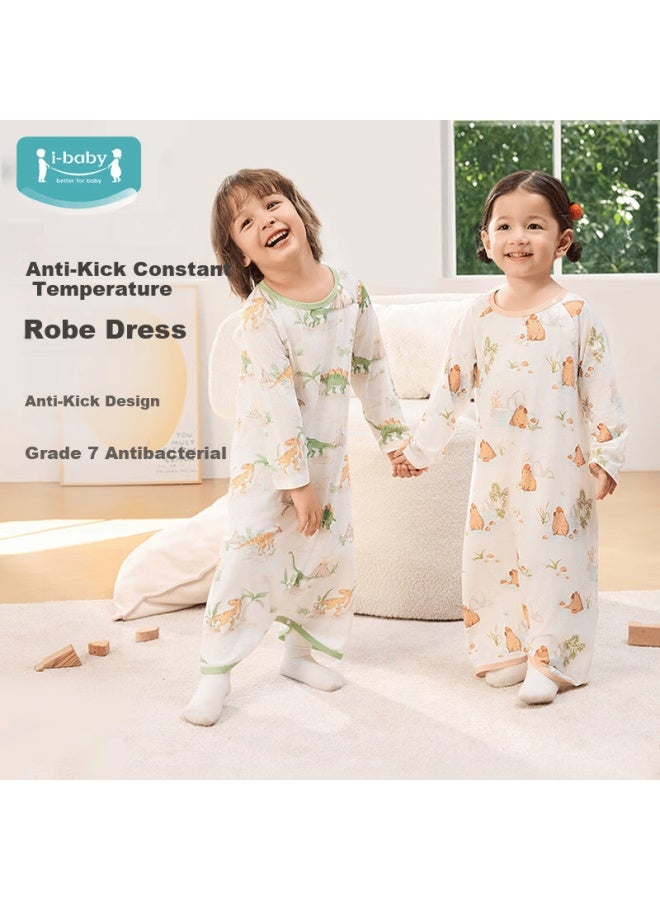 Ibaby British Baby Children's Nightgown Uni Kids Pajamas Spring Autumn Long Sleeve One-piece Sleepwear For Older Children - Image 2