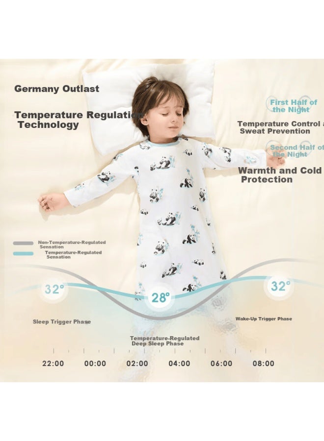 Ibaby British Baby Children's Nightgown Uni Kids Pajamas Spring Autumn Long Sleeve One-piece Sleepwear For Older Children - Image 3