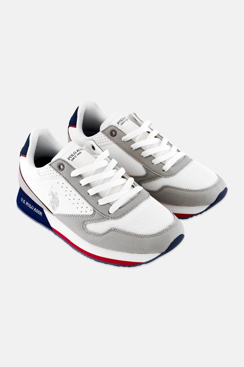 U.S. Polo Assn. Men Lace Up Brand Logo Micro Suede Shoes, Multicolor  - Image 1