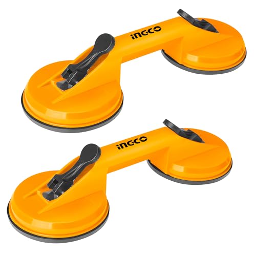 Ingco 2 PCS Pack Suction Cup Glass, Glass Lifter, Two Head Sucker - Image 1