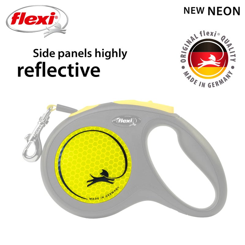 FLEXI New Neon Tape Retractable Dog Leashes for Medium Dogs Upto 55 lbs. â€“ 16 ft., Neon Yellow/Black | Tangle Free Pet Walking Leash with One-Handed Brake, Pause, Lock|German Quality Product - Image 3