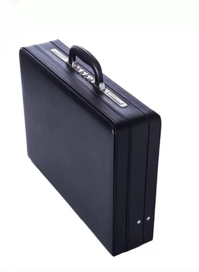 Freegallops 17 inches Expandable Hard Briefcases Laptop Attache for Men with Lock - Black - Image 1