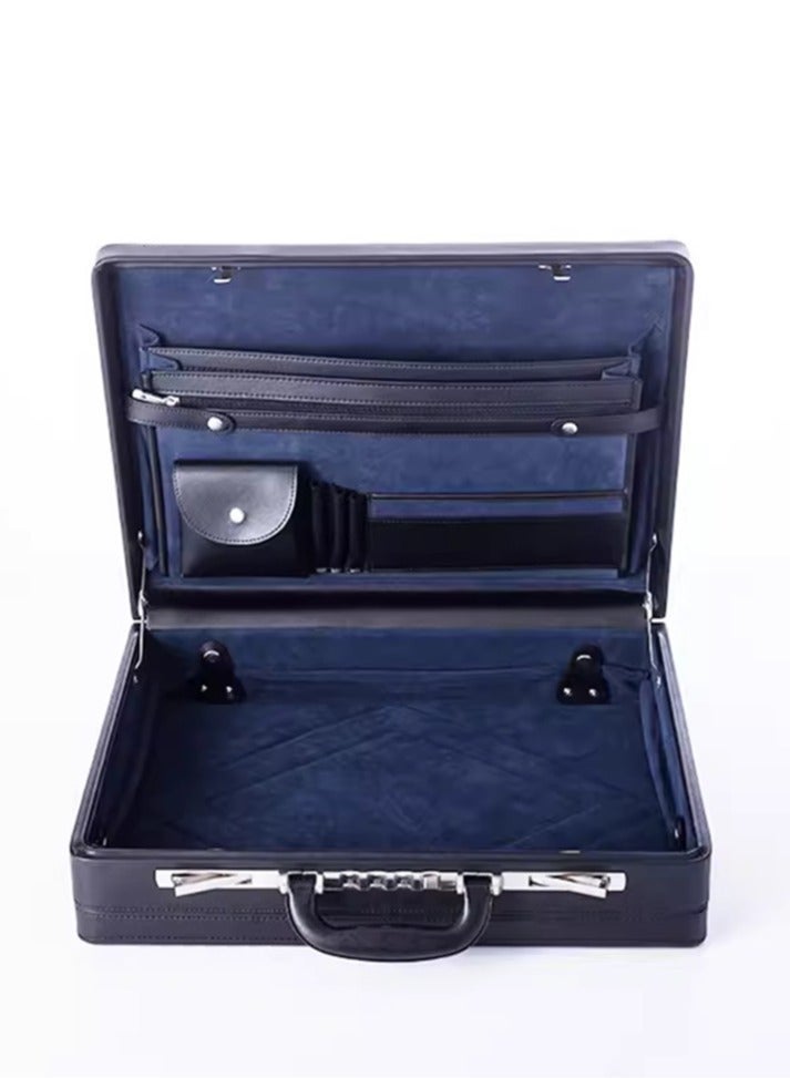 Freegallops 17 inches Expandable Hard Briefcases Laptop Attache for Men with Lock - Black - Image 3