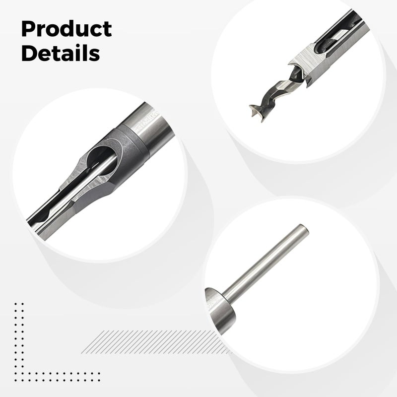 Steel Bearing 0.5 Inch Square Hole Drill Wood Chisel Bit U Shape Chip Removal Long Lasting - Image 3