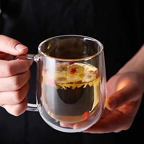 P-PLUS INTERNATIONAL Coffee Glass Mug Borosilicate Coffee Mug Glass Coffee Mug Coffee- 2 Pieces, Clear, 250 ml - Image 5