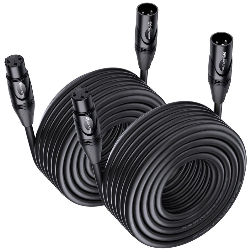 Cable Matters 2-Pack Premium Long XLR to XLR Cables, XLR Microphone Cable 50 Feet, Oxygen-Free Copper (OFC) XLR Male to Female Cord, Mic Cord, XLR Speaker Cable, Black - Image 1