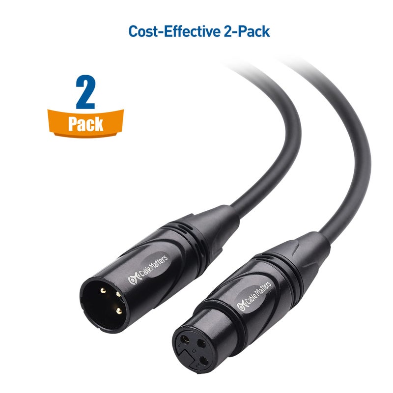 Cable Matters 2-Pack Premium Long XLR to XLR Cables, XLR Microphone Cable 50 Feet, Oxygen-Free Copper (OFC) XLR Male to Female Cord, Mic Cord, XLR Speaker Cable, Black - Image 2
