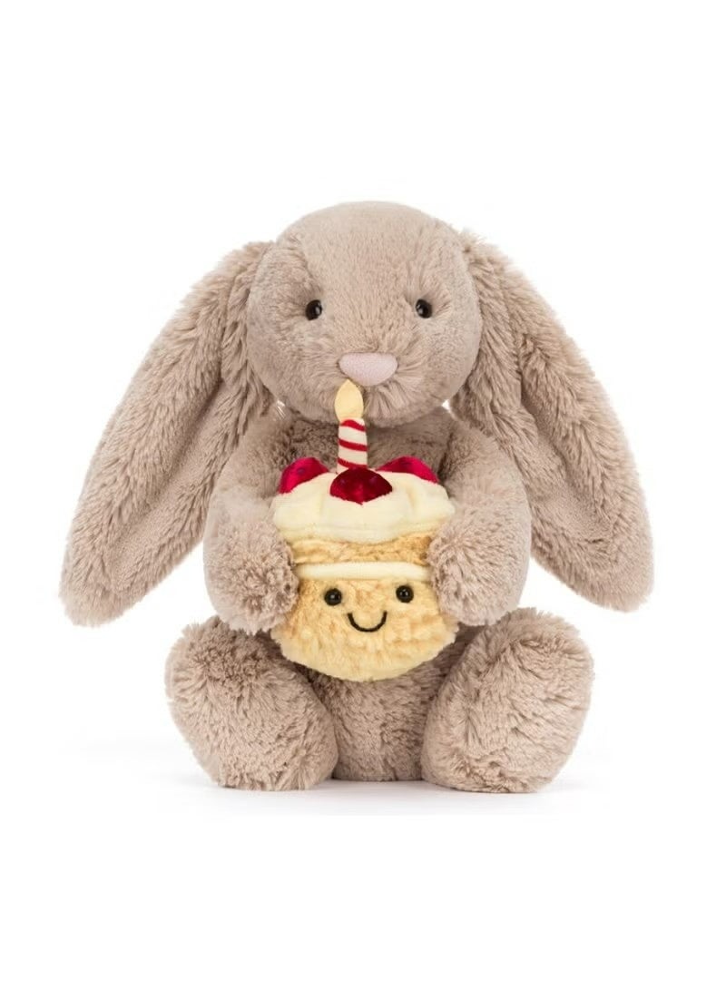 Jellycat Adorable Birthday Bunny Plush with Festive Cupcake – A Perfect Christmas Birthday Gift for Little Ones - Image 1