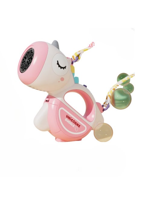 Automatic Bubble Machine, Rechargeable Safe Bubble Maker With Lights And Music, Lightweight And Portable Leak Proof Bubble Blower For Boys And Girls, (1pc, Pink)