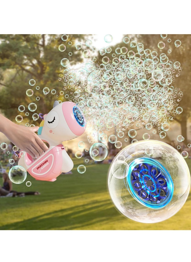Automatic Bubble Machine, Rechargeable Safe Bubble Maker With Lights And Music, Lightweight And Portable Leak Proof Bubble Blower For Boys And Girls, (1pc, Pink)