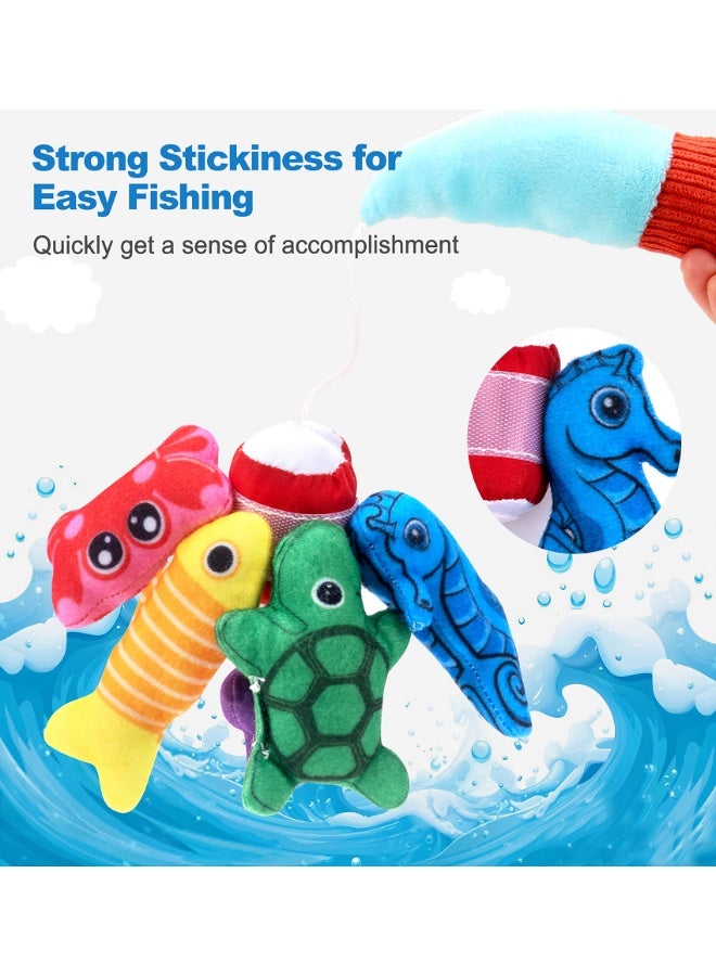 SUZZ 22Pcs Cloth Ocean Fishing Game for Babies 6–18 Months, Montessori Toys for Toddlers, Soft Early Learning Toy with Different Animals, Stacking Cups, Fine Motor Skills, Number Counting & Color Sorting for Boys Girls - Image 3