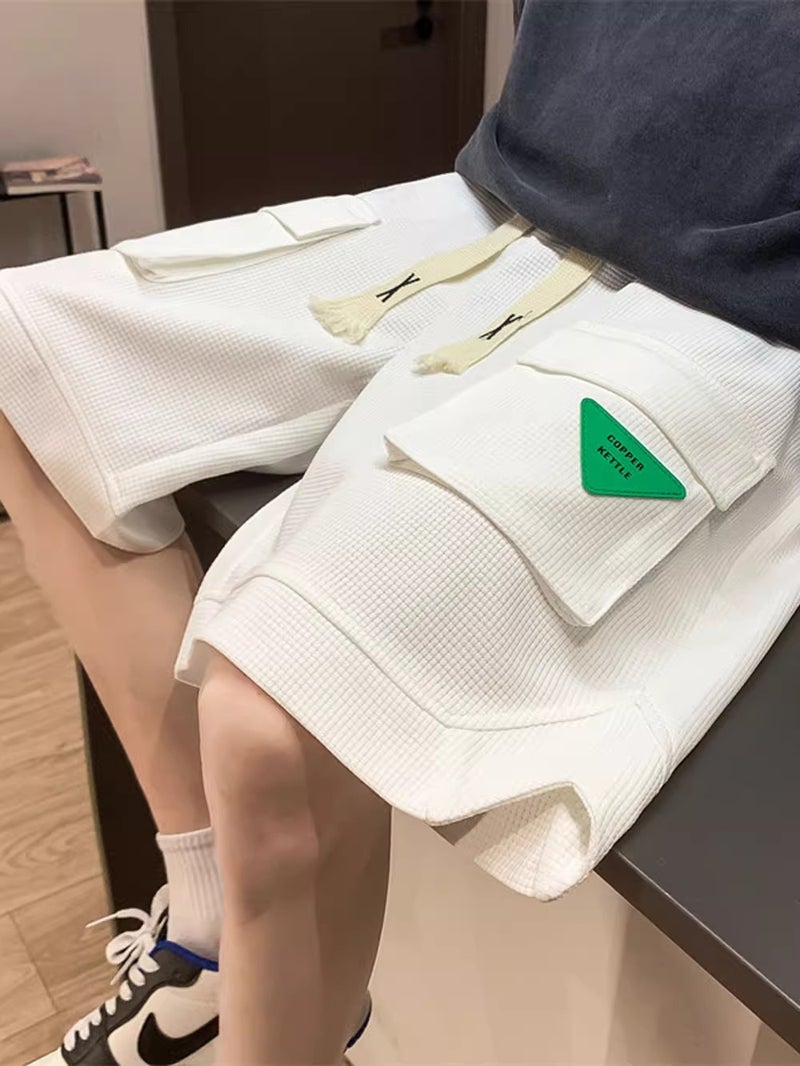Waffles Work Shorts Men's Pants Summer Trendy Brand American Basketball Pants High Street Casual Sports Beach Pants - Image 5