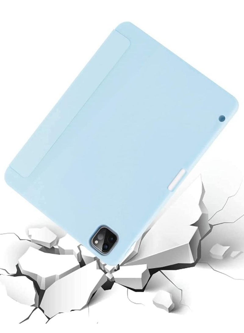 Case for iPad Pro 11 Inch 2021(3rd Gen)/2020(2nd Gen) with Pencil Holder [Support iPad 2nd Pencil Charging/Pair] Slim Trifold Stand, Smart Protective Case Cover (Light Blue) - Image 2