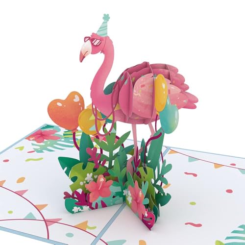 Lovepop Birthday Pop-Up Card for Her, Him, Men, Women - 3D Animal Greeting Cards - Flamazing Birthday - 5" x 7" - Blank Notecard & Envelope Included - Image 1