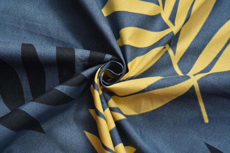 BSB HOME أوراق سرير مزدوجة مسطحة من BSB HOME بملمس قطن نقي مع 2 غطاء وسادة | سرير مزدوج قابل للتنفس | خالي من التجاعيد | ناعم 144 Tc سوبر سوفت | 228 × 225 سم | شجرة النخيل رمادي داكن - Image 4