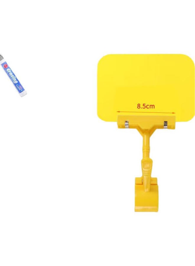 Jiamo Waterproof Display Stand, Supermarket Fresh Special Price Label, Fruit Store Price Tag, Promotional Pop Explosion Sticker, [A6 Yellow Board + Abs Clip] 10 Sets, With Free Markers - Image 1