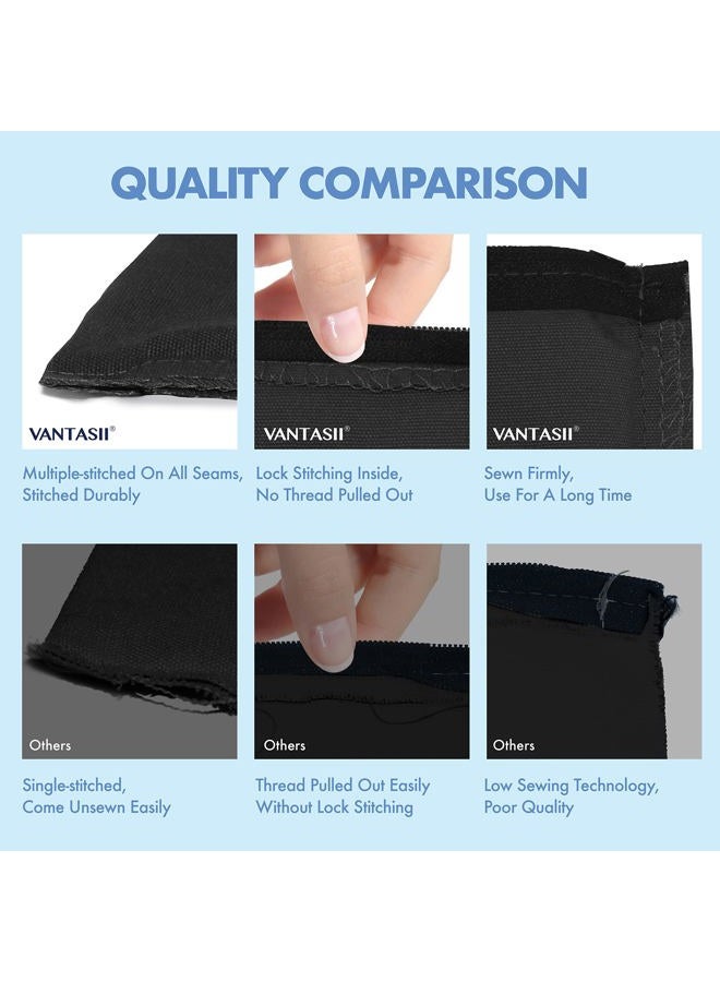 Vantasii 15 Pack Blank Cotton Canvas DIY Craft Zipper Bags Pouches Pencil Case for Makeup Cosmetic Toiletry Stationary Storage (Dark Black, 8.3” x 4.7”), Black, 8.3"x4.7" - Image 2