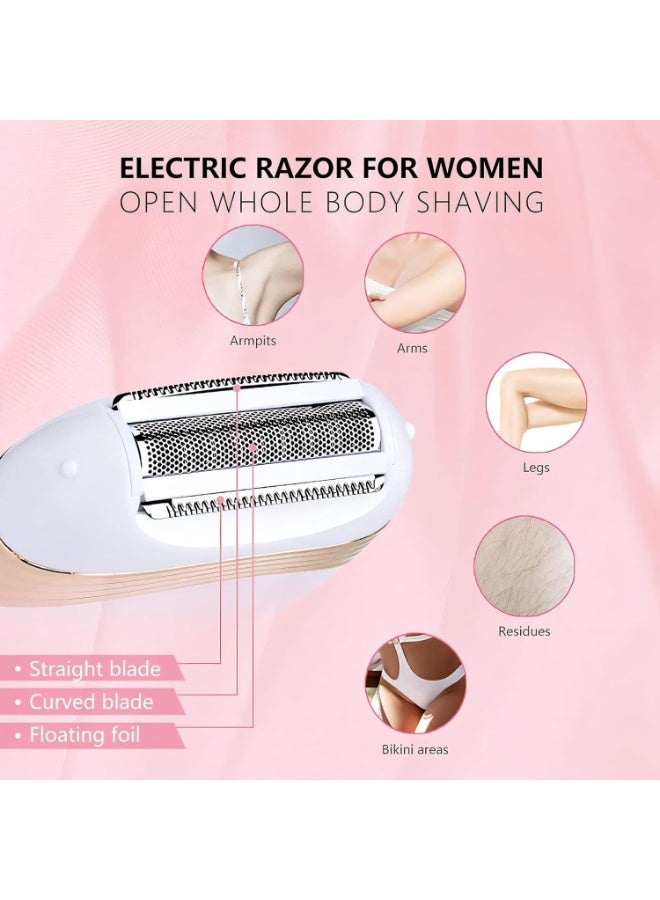 ماكينة إزالة الشعر الكهربائية، ماكينة حلاقة نسائية، ماكينة تشذيب البكيني للنساء، ماكينة حلاقة نسائية قابلة لإعادة الشحن، رأس حلاقة سهل وسريع، إزالة شعر الجسم والساقين والإبطين، مزيل شعر كهربائي - Image 5