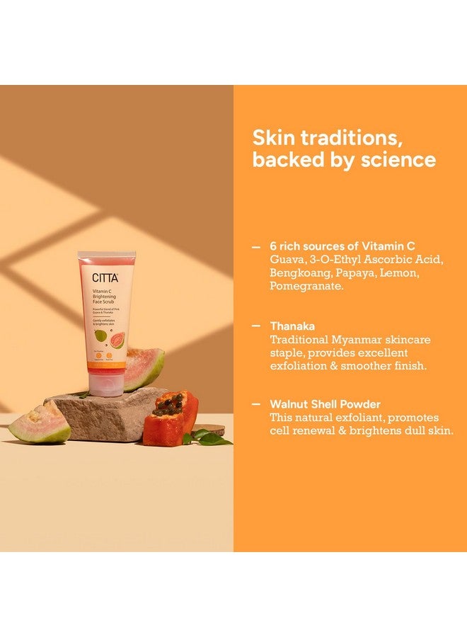 CITTA Vitamin C Brightening Face Scrub For Men & Women | Gently Exfoliates & De-tans Dull Skin | Promotes Cell Turnover | Non-Drying & Non-Abrasive Formula | Power Blend Of Natural Fruit Enzymes | For Daily Use For All Skin Types | 50 gm - Image 5