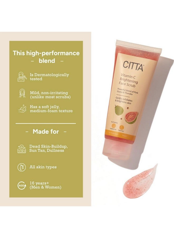 CITTA Vitamin C Brightening Face Scrub For Men & Women | Gently Exfoliates & De-tans Dull Skin | Promotes Cell Turnover | Non-Drying & Non-Abrasive Formula | Power Blend Of Natural Fruit Enzymes | For Daily Use For All Skin Types | 50 gm - Image 2