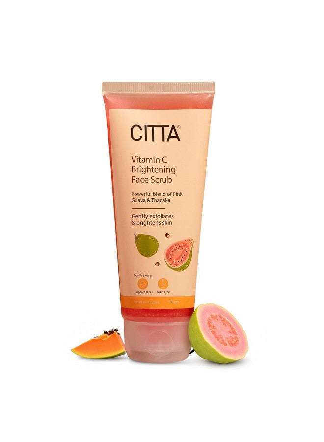 CITTA Vitamin C Brightening Face Scrub For Men & Women | Gently Exfoliates & De-tans Dull Skin | Promotes Cell Turnover | Non-Drying & Non-Abrasive Formula | Power Blend Of Natural Fruit Enzymes | For Daily Use For All Skin Types | 50 gm - Image 1