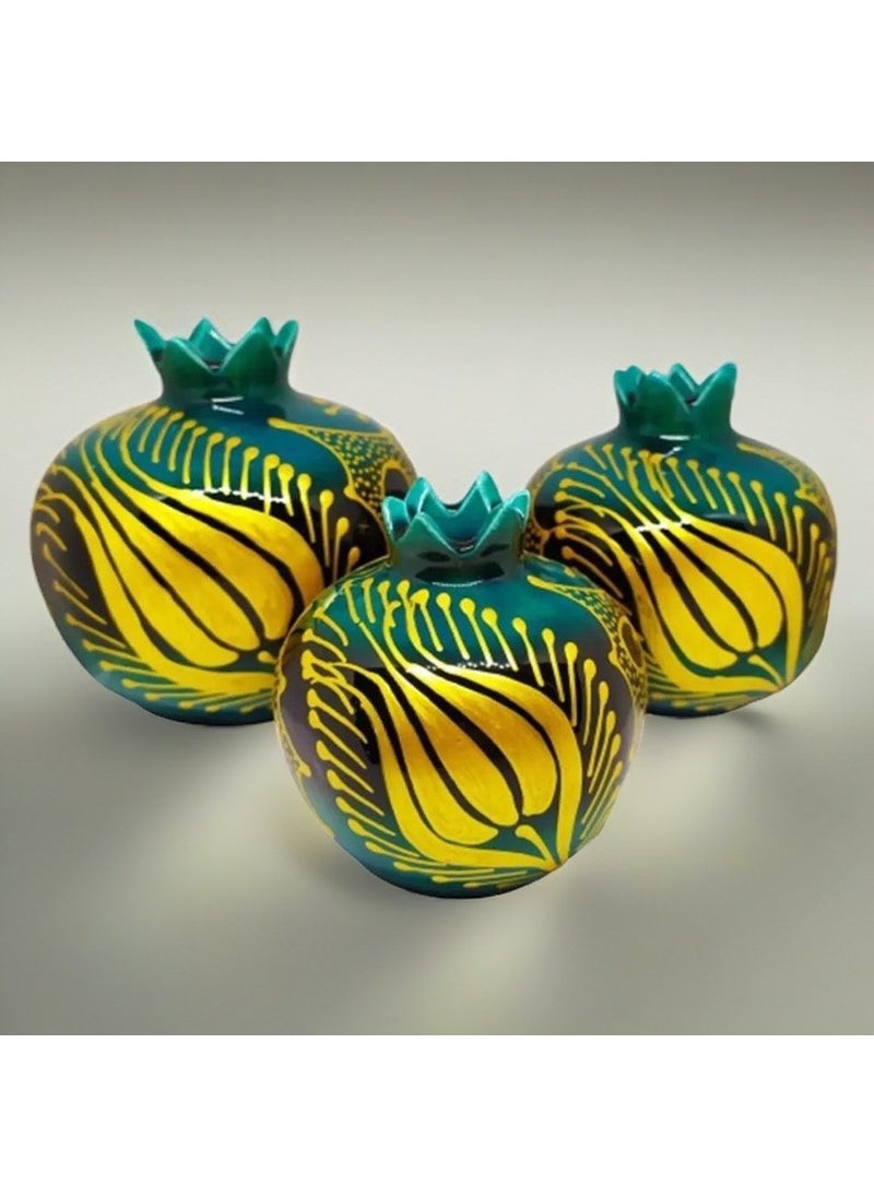 EGE - A an Tile Set of 3 Pomegranates - Image 1